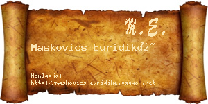 Maskovics Euridiké névjegykártya